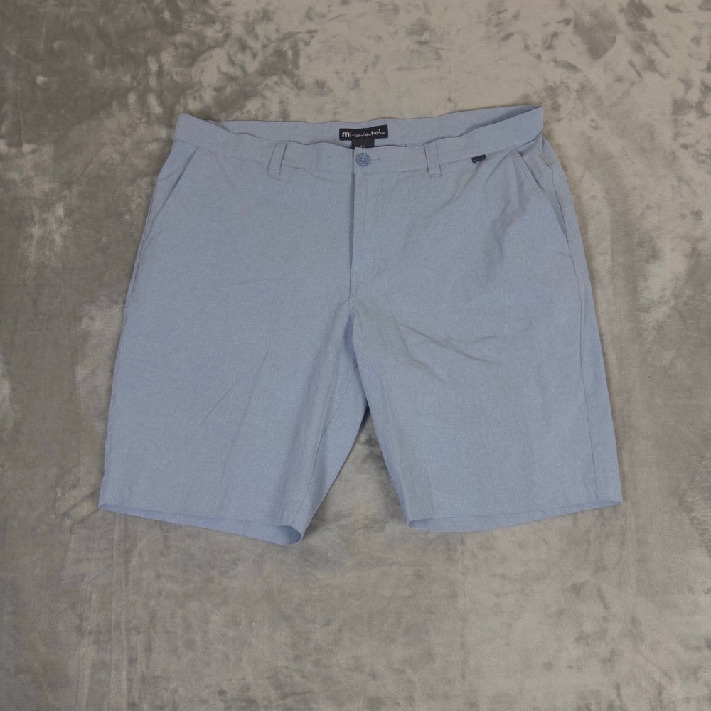 TravisMathew Golf Shorts Mens 40 Blue Heathered Stretch Performance Activewear